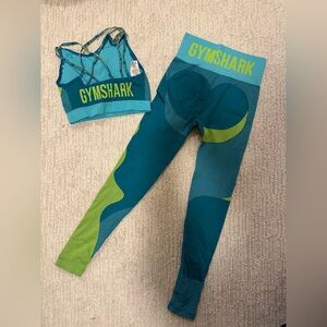 Gymshark Blue and Green Workout Set